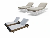 Ligbed - gepoedercoat aluminium frame, weerbestendig vlechtwerk - vonato - soluna - afbeelding 5 van  7