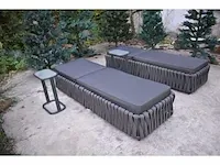 Ligbeddenset - 2 x 1 persoons ligbed met 2 bijzettafels - afbeelding 5 van  5