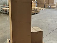 Ligbeddenset - 3-delig antraciet wicker / crèmekleurige kussens - afbeelding 2 van  2