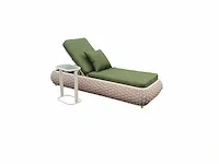 Ligbeddenset 3-delig brown wicker / olive green kussens - afbeelding 5 van  5