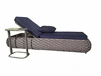 Ligbeddenset 3-delig dark antraciet wicker / light grey kussens - afbeelding 1 van  5