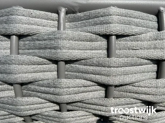 Ligbeddenset 3-delig dark antraciet wicker / light grey kussens - afbeelding 4 van  5