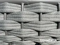 Ligbeddenset 3-delig dark antraciet wicker / light grey kussens - afbeelding 4 van  5