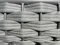 Ligbeddenset 3-delig dark grey wicker / light grey kussens - afbeelding 3 van  4