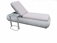 Ligbeddenset 3-delig dark grey wicker / light grey kussens - afbeelding 4 van  4