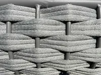 Ligbeddenset 3-delig dark grey wicker / light grey kussens - afbeelding 3 van  4