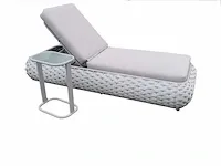 Ligbeddenset 3-delig dark grey wicker / light grey kussens - afbeelding 4 van  4
