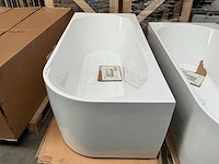 Lila vrijstaand hoekbad (180x80 cm) - afbeelding 2 van  7