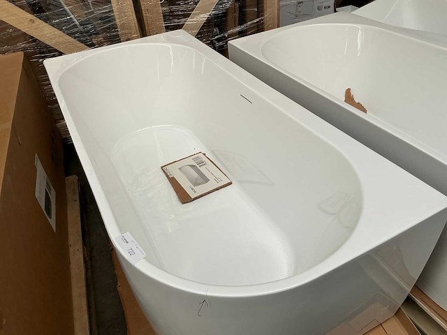 Lila vrijstaand hoekbad (180x80 cm) - afbeelding 3 van  7