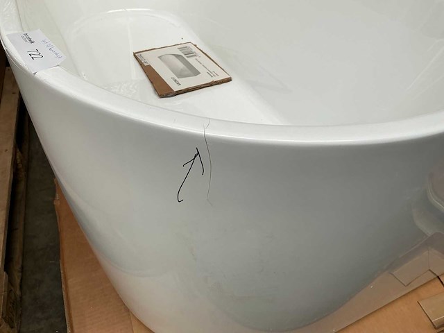 Lila vrijstaand hoekbad (180x80 cm) - afbeelding 4 van  7