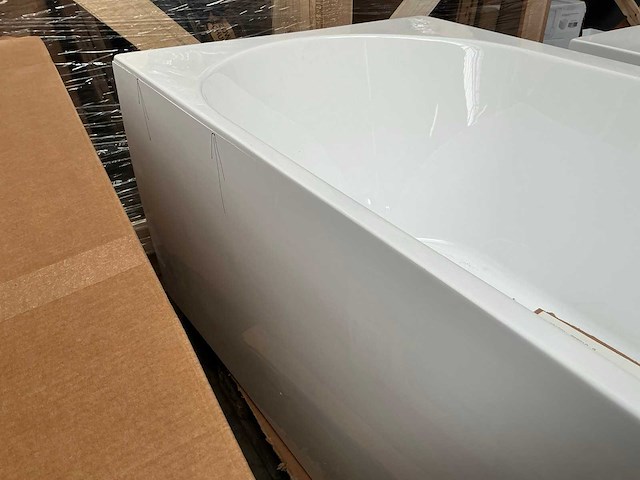 Lila vrijstaand hoekbad (180x80 cm) - afbeelding 7 van  7