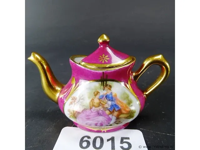 Limoges miniatuur theepot - afbeelding 1 van  3