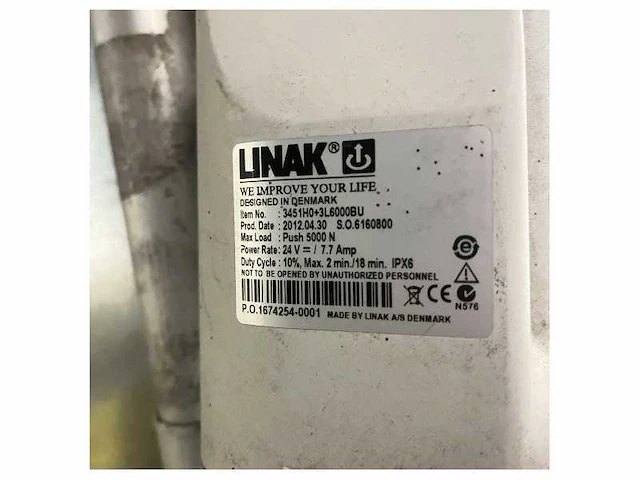 Linak 3451h0+3l6000bu electric cylinder white - afbeelding 2 van  4