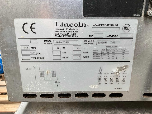 Lincoln 1164-k00-ea transportoven - afbeelding 8 van  13