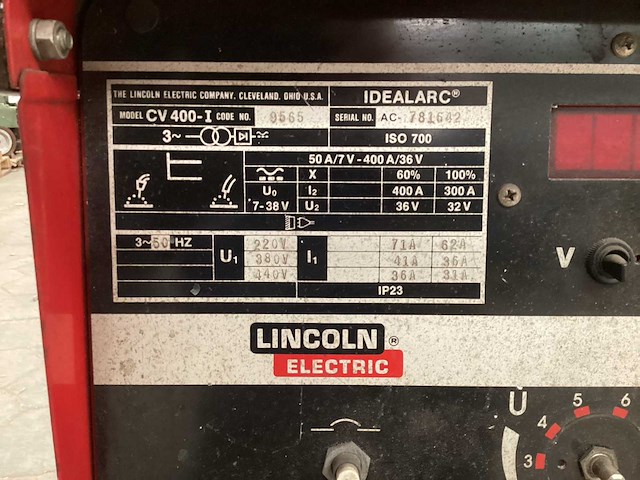 Lincoln cv 400i lasapparaat - afbeelding 6 van  9