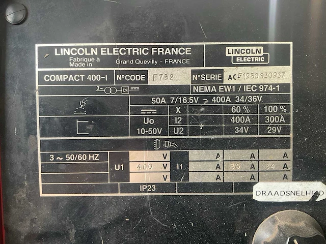 Lincoln electric compact 400-i lasapparaat - afbeelding 8 van  8