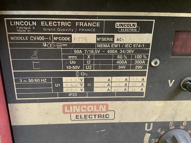 Lincoln electric cv400-l lasapparaat - afbeelding 5 van  8
