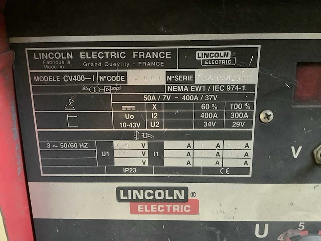 Lincoln electric cv400-l lasapparaat - afbeelding 6 van  6