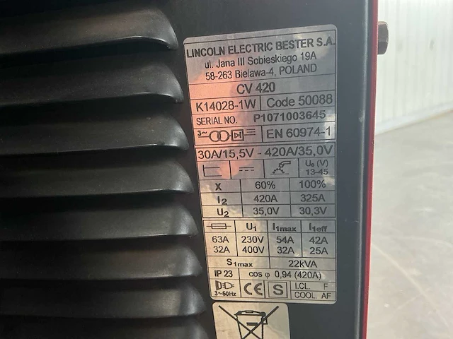 Lincoln electric idealarc cv 420 lasapparaat - afbeelding 2 van  10