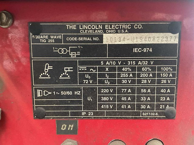 Lincoln electric square wave tig 255 lasapparaat - afbeelding 8 van  9