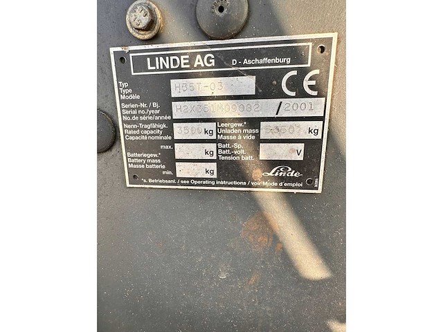 Linde - 2001 - h35t-02 - vorkheftruck - afbeelding 4 van  12
