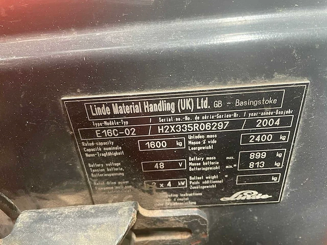 Linde - 2004 - e16c-02 - vorkheftruck - afbeelding 4 van  14