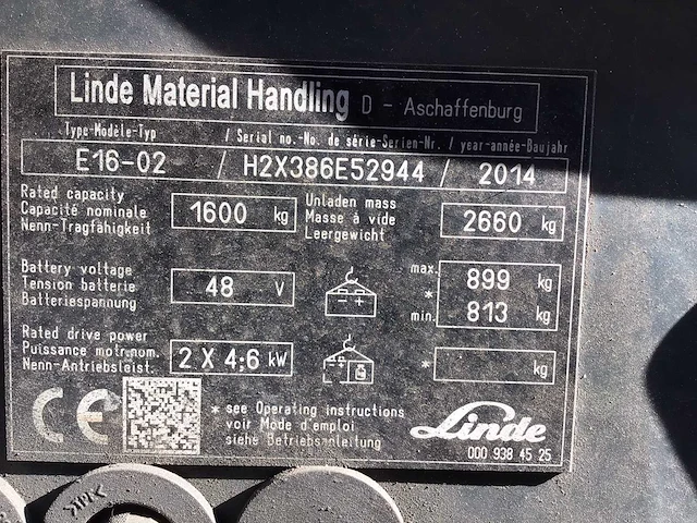 Linde - 2014 - e16-02 - vorkheftruck - afbeelding 6 van  14