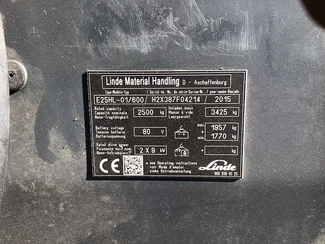Linde - 2015 - e25hl-01/600 - vorkheftruck - afbeelding 6 van  14