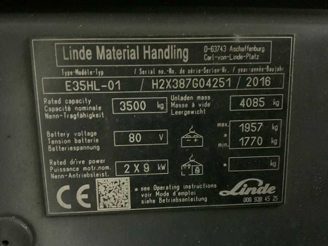 Linde - 2016 - e35hl-01 - vorkheftruck - afbeelding 15 van  22