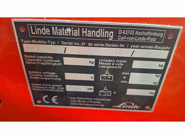 Linde - 2016 - l 07 ac ap - stapelaar - afbeelding 3 van  12