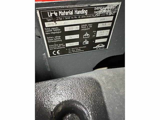 Linde - 2020 - mt15 - elektrische palletwagen - afbeelding 6 van  8