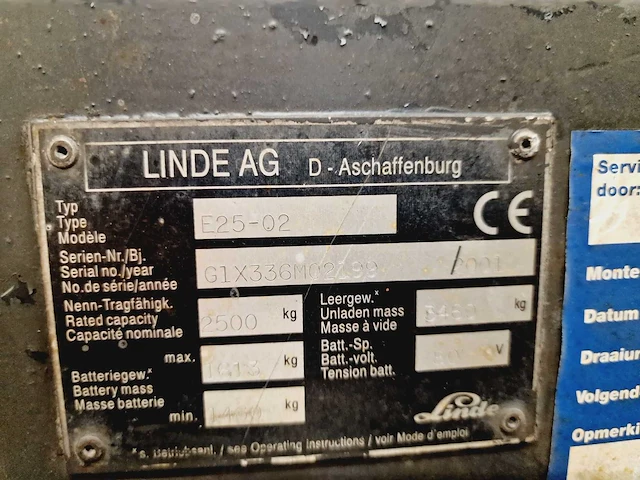 Linde - e25-02 - vorkheftruck - afbeelding 9 van  19