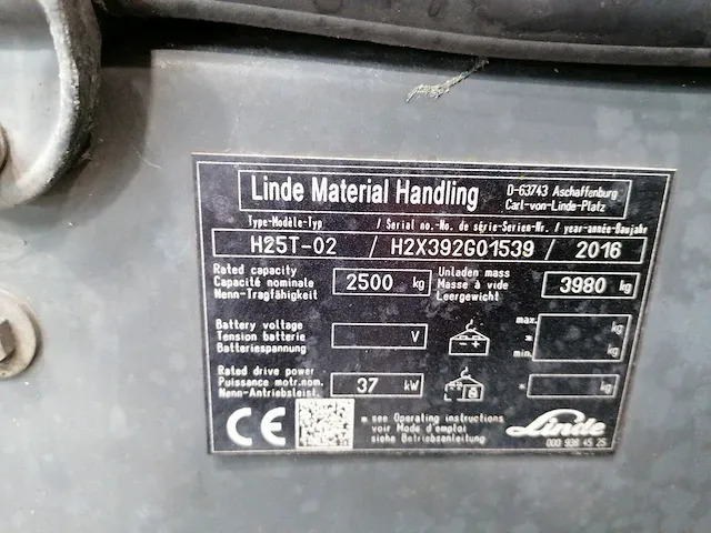 Linde - h25t-02 - vorkheftruck - afbeelding 2 van  10