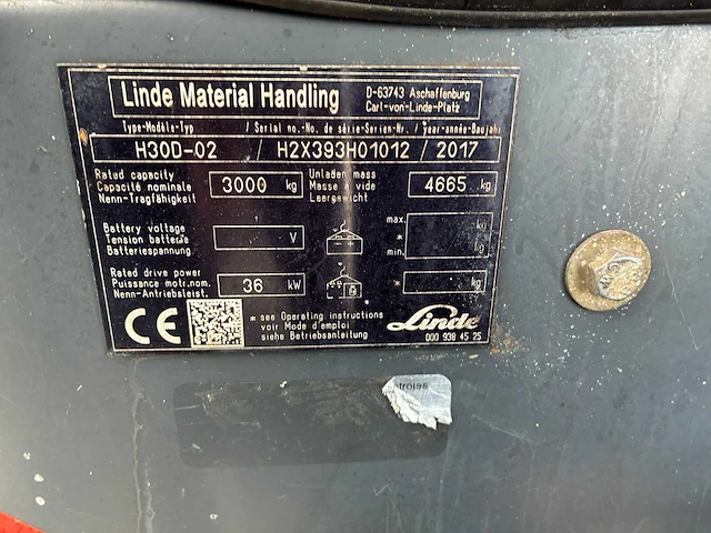 Linde - h30d - forklift trucks - 2017 - afbeelding 5 van  13