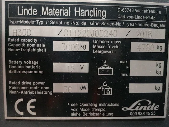 Linde - h30d - vorkheftruck - afbeelding 3 van  11