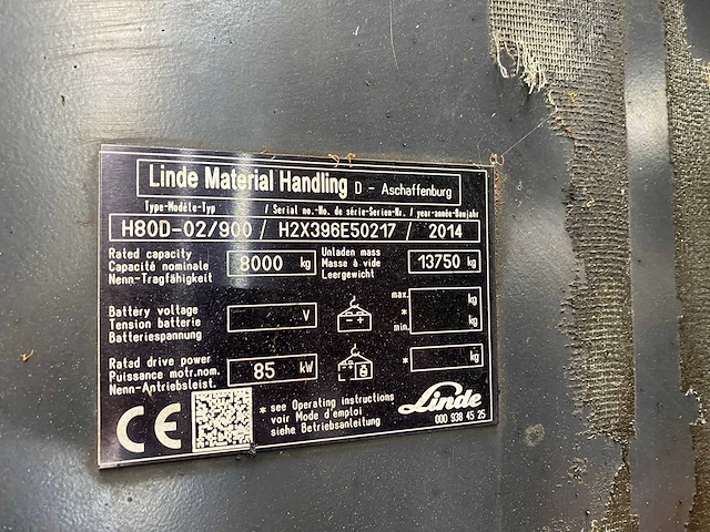 Linde - h80/900 d - vorkheftruck - afbeelding 6 van  16