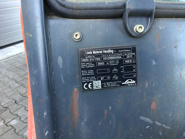 Linde - h80d/1100 - forklift trucks - 2011 - afbeelding 9 van  17