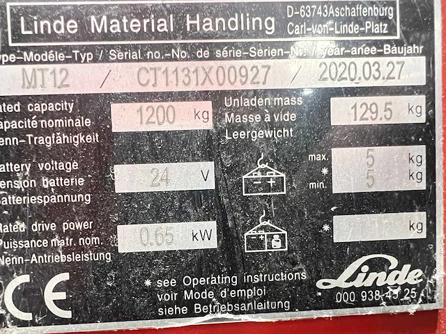 Linde - mt12 - electric pallet trucks - 2020 - afbeelding 6 van  8