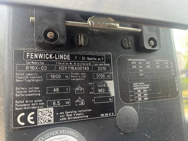 Linde - r16x - reach truck - 2010 - afbeelding 8 van  8
