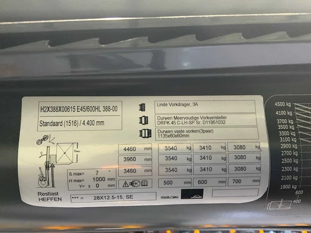 Linde e45 vorkheftruck, 2020, meervoudige vorkversteller, duplex - afbeelding 54 van  56