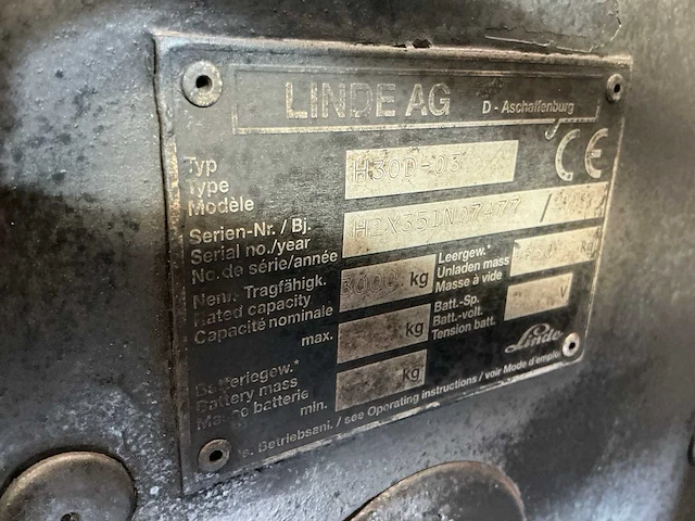 Linde h30d-03 vorkheftruck - afbeelding 7 van  15