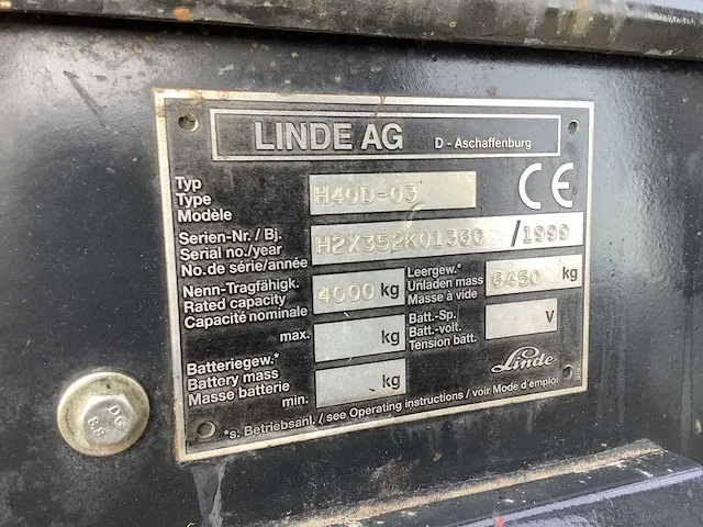 Linde h40 diesel vorkheftruck - afbeelding 6 van  14