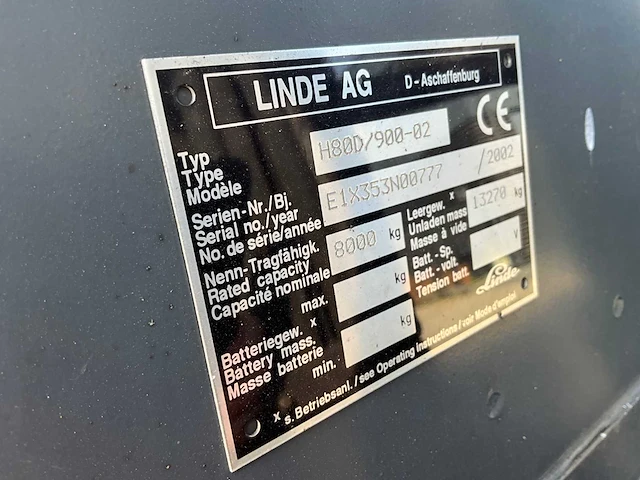 Linde h80-900 8000kg vorkheftruck lepelversteller - afbeelding 18 van  25