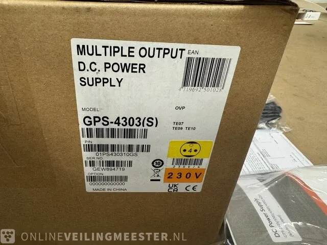 Lineaire dc-laboratoriumvoeding, 4ch 3a 30v 200w gw-instek, gps-4303 - afbeelding 5 van  5
