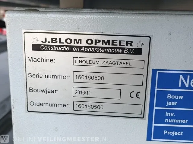 Linoleum zaagtafel j.blom opmeer, bouwjaar 2016 - afbeelding 6 van  29