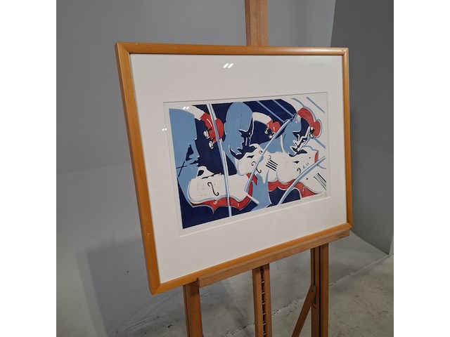 Linoleumsnede, b. wigmund, ensemble 256/300, 1999 - afbeelding 2 van  6