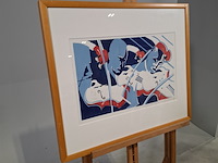 Linoleumsnede, b. wigmund, ensemble 256/300, 1999 - afbeelding 2 van  6