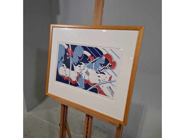 Linoleumsnede, b. wigmund, ensemble 256/300, 1999 - afbeelding 3 van  6