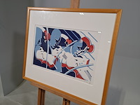 Linoleumsnede, b. wigmund, ensemble 256/300, 1999 - afbeelding 3 van  6