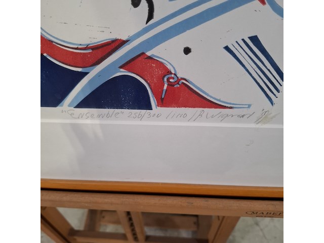 Linoleumsnede, b. wigmund, ensemble 256/300, 1999 - afbeelding 4 van  6